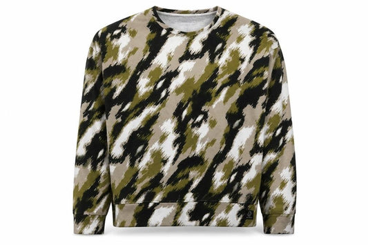 Topman Mens Brown Camouflage Cotton Pullover Sweatshirt Size S