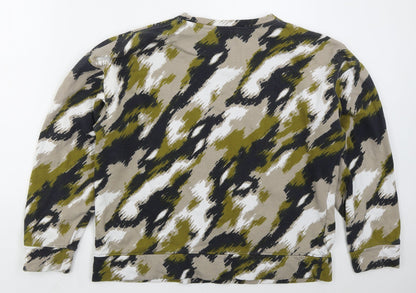 Topman Mens Brown Camouflage Cotton Pullover Sweatshirt Size S