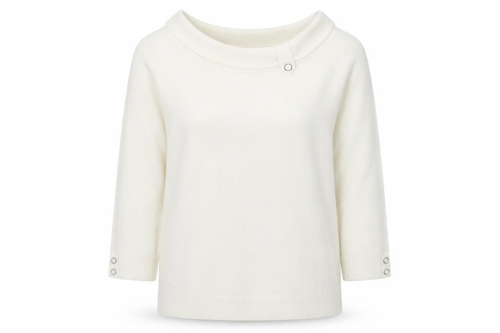 BHS Womens Ivory Boat Neck  Acrylic Pullover Jumper Size 12