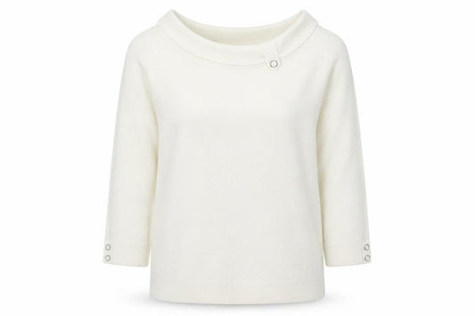 BHS Womens Ivory Boat Neck  Acrylic Pullover Jumper Size 12