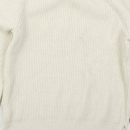 Next Womens Beige V-Neck  Viscose Pullover Jumper Size XS