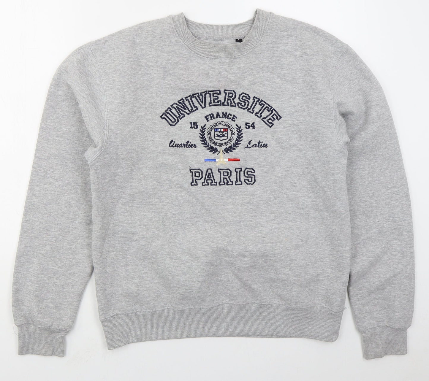 Famous Mens Grey  Cotton Pullover Sweatshirt Size L   - Universite Paris