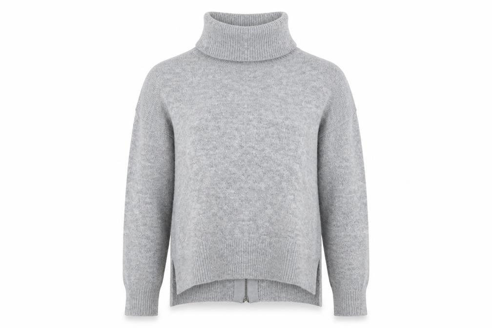 Topshop Womens Grey Roll Neck  Acrylic Pullover Jumper Size 6