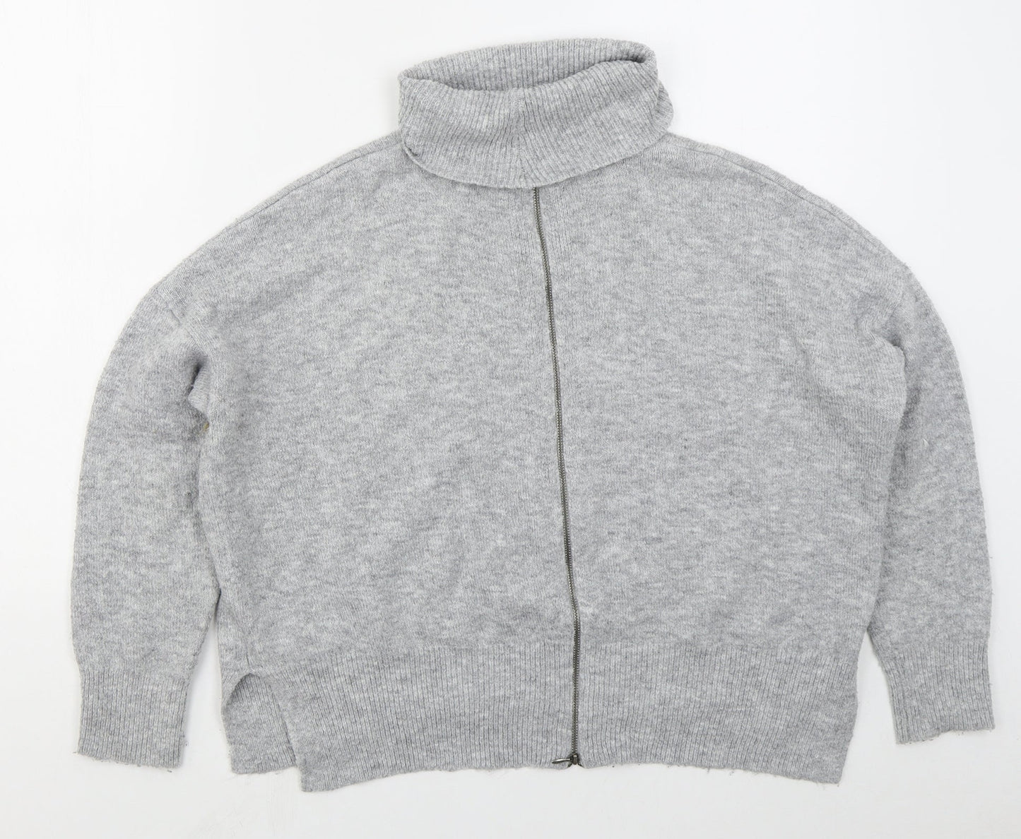 Topshop Womens Grey Roll Neck  Acrylic Pullover Jumper Size 6