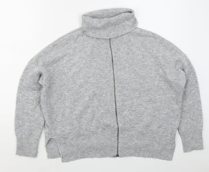 Topshop Womens Grey Roll Neck  Acrylic Pullover Jumper Size 6