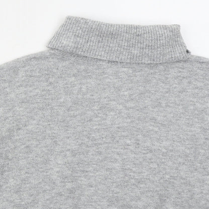 Topshop Womens Grey Roll Neck  Acrylic Pullover Jumper Size 6