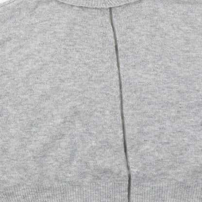 Topshop Womens Grey Roll Neck  Acrylic Pullover Jumper Size 6