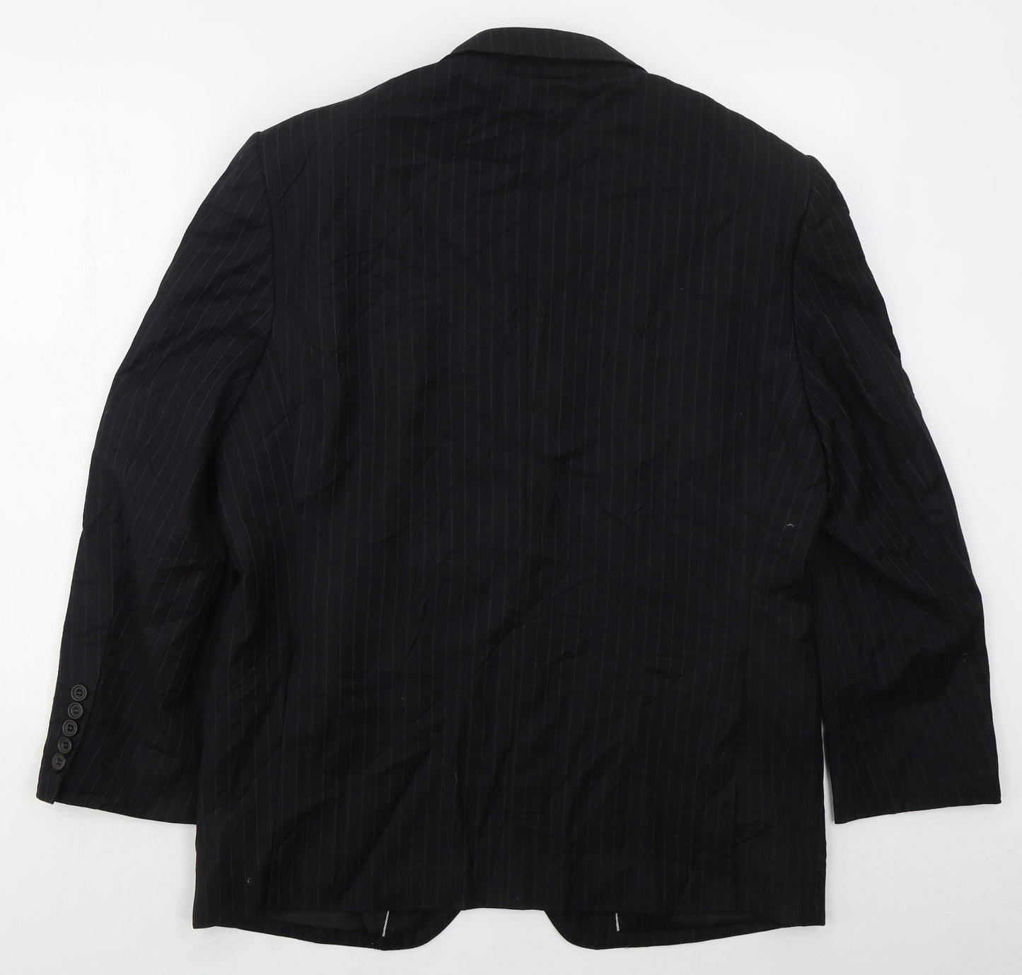Marks and Spencer Mens Black Striped Wool Jacket Suit Jacket Size 42