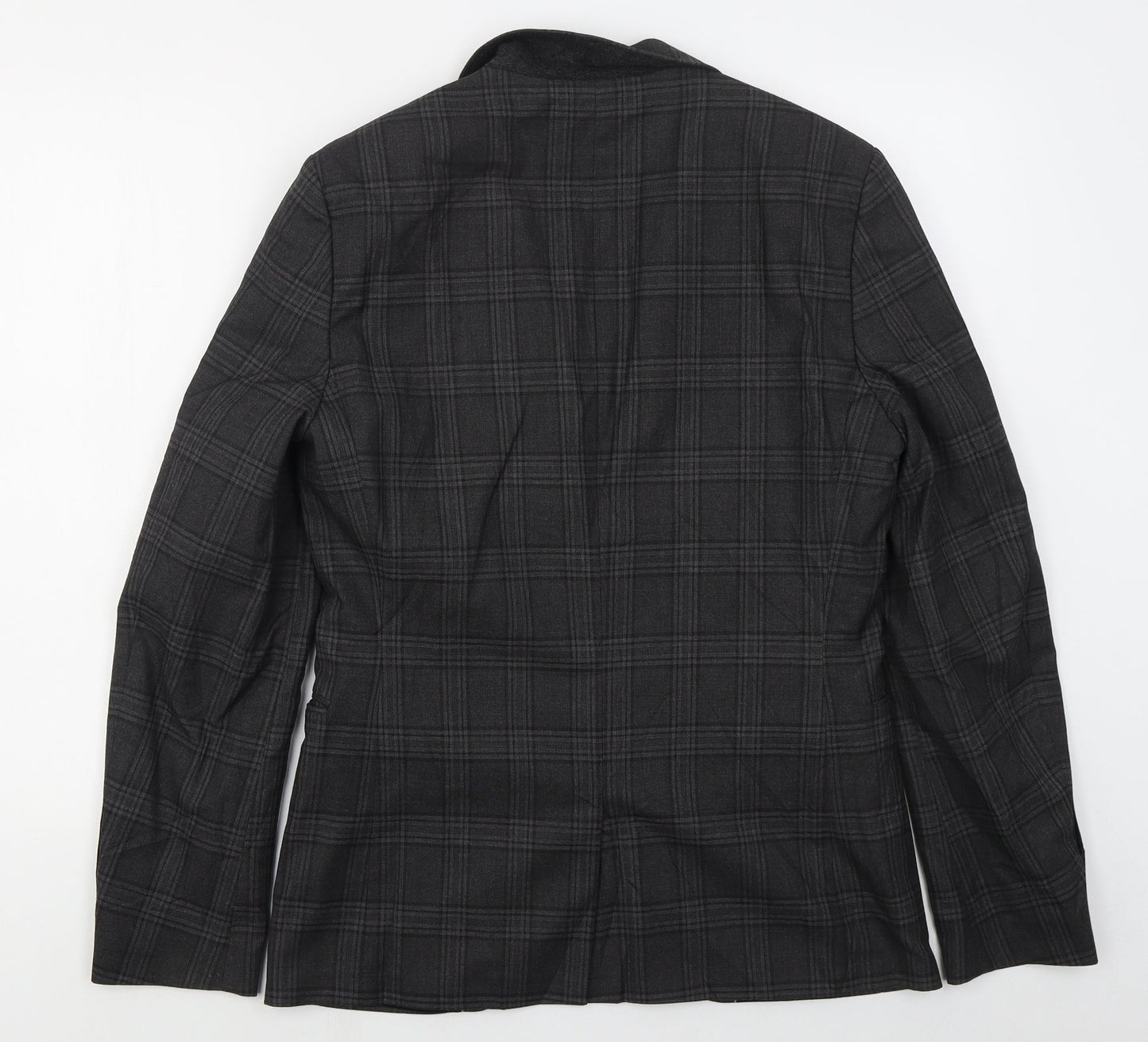 NEXT Mens Grey Check Polyester Jacket Suit Jacket Size 38