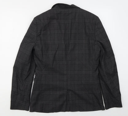 Next Mens Grey Check Polyester Jacket Suit Jacket Size 38