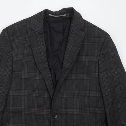Next Mens Grey Check Polyester Jacket Suit Jacket Size 38