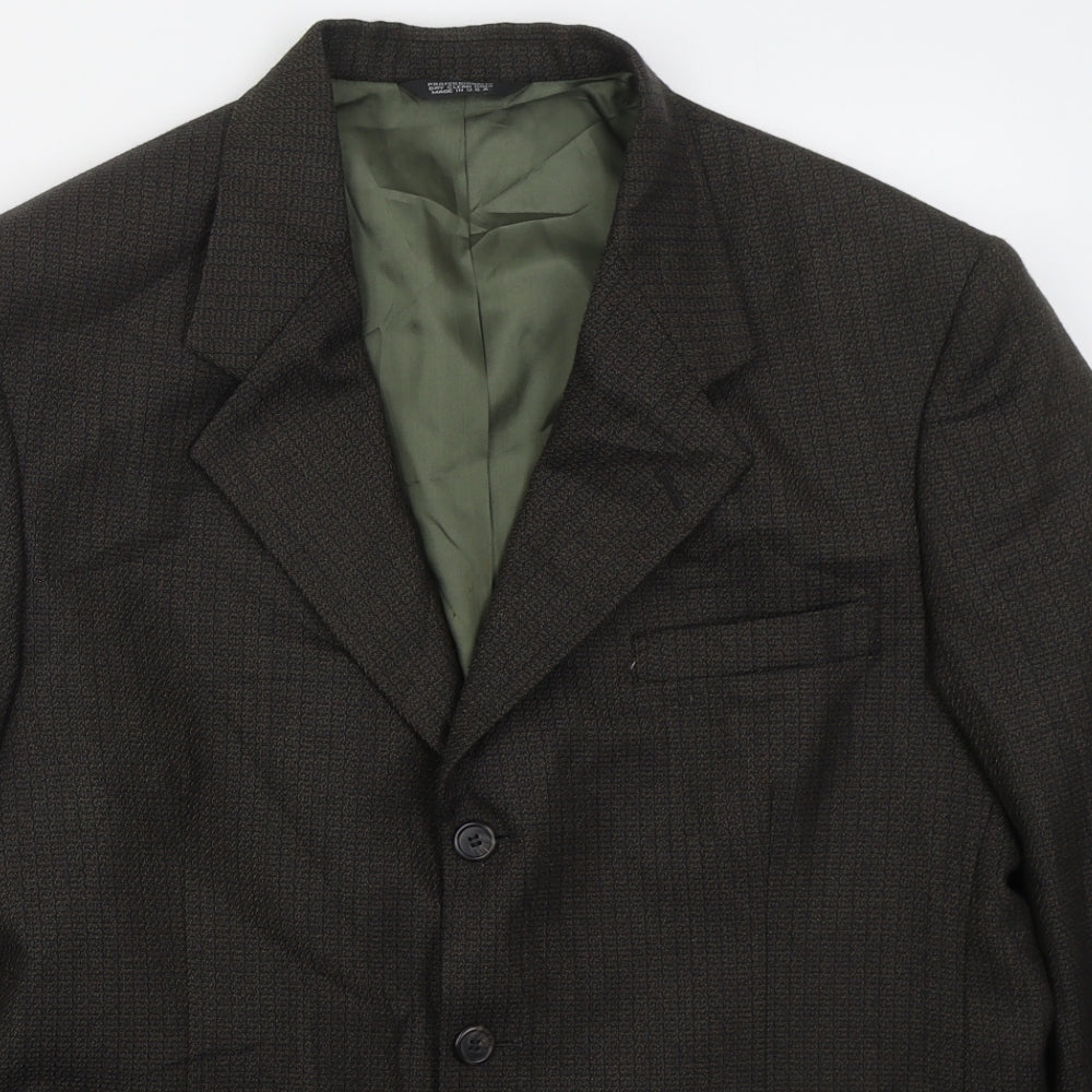 Craft & Barrow Mens Brown  Polyester Jacket Suit Jacket Size 44
