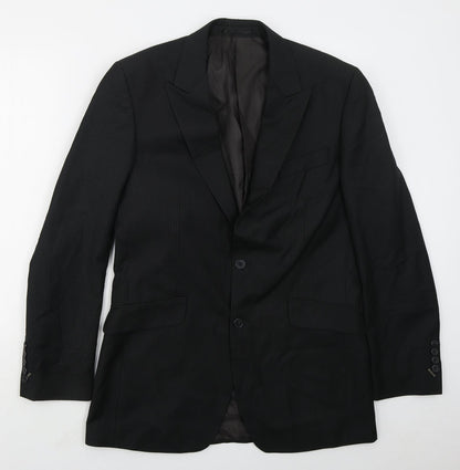 New Look Mens Black Striped Polyester Jacket Suit Jacket Size 40
