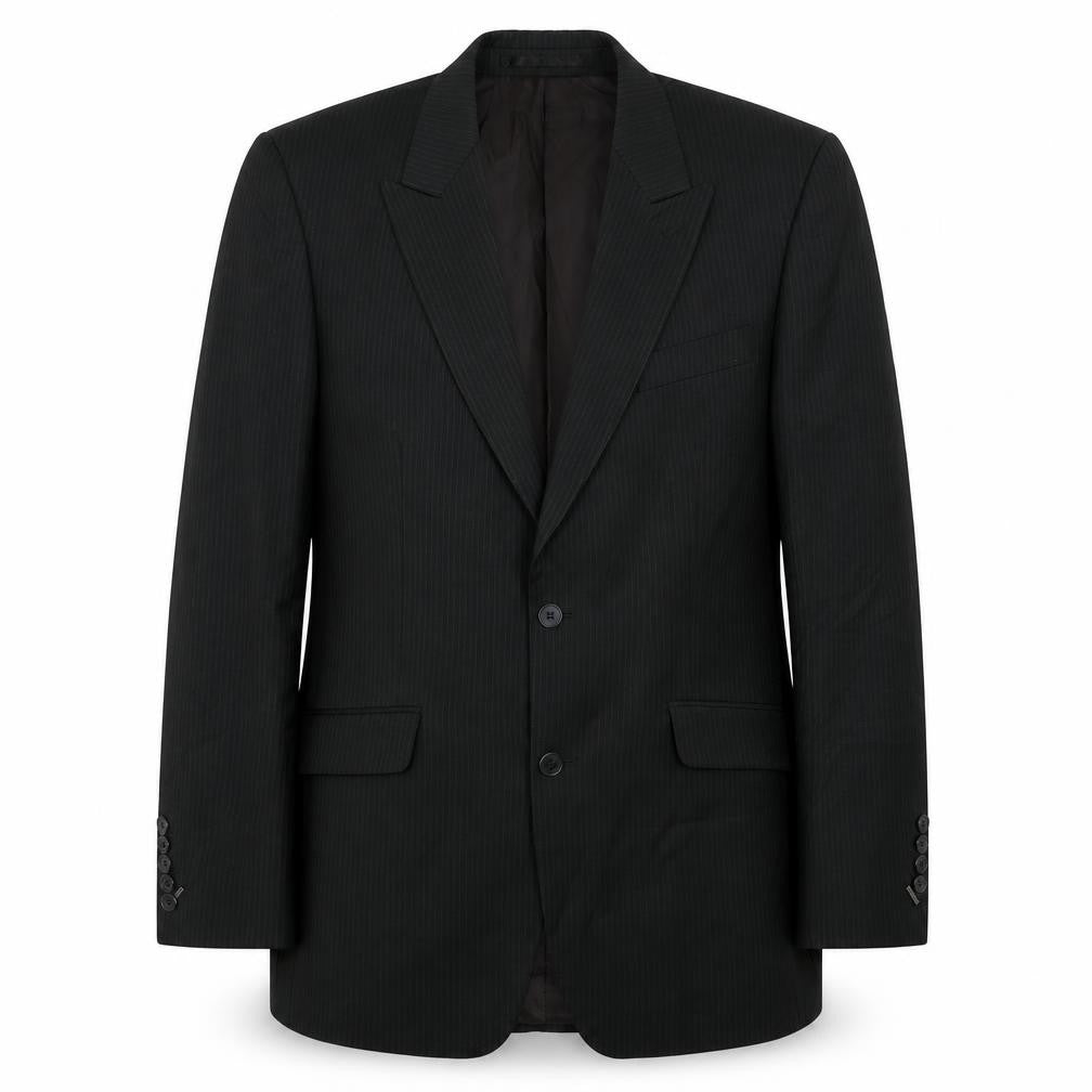 New Look Mens Black Striped Polyester Jacket Suit Jacket Size 40