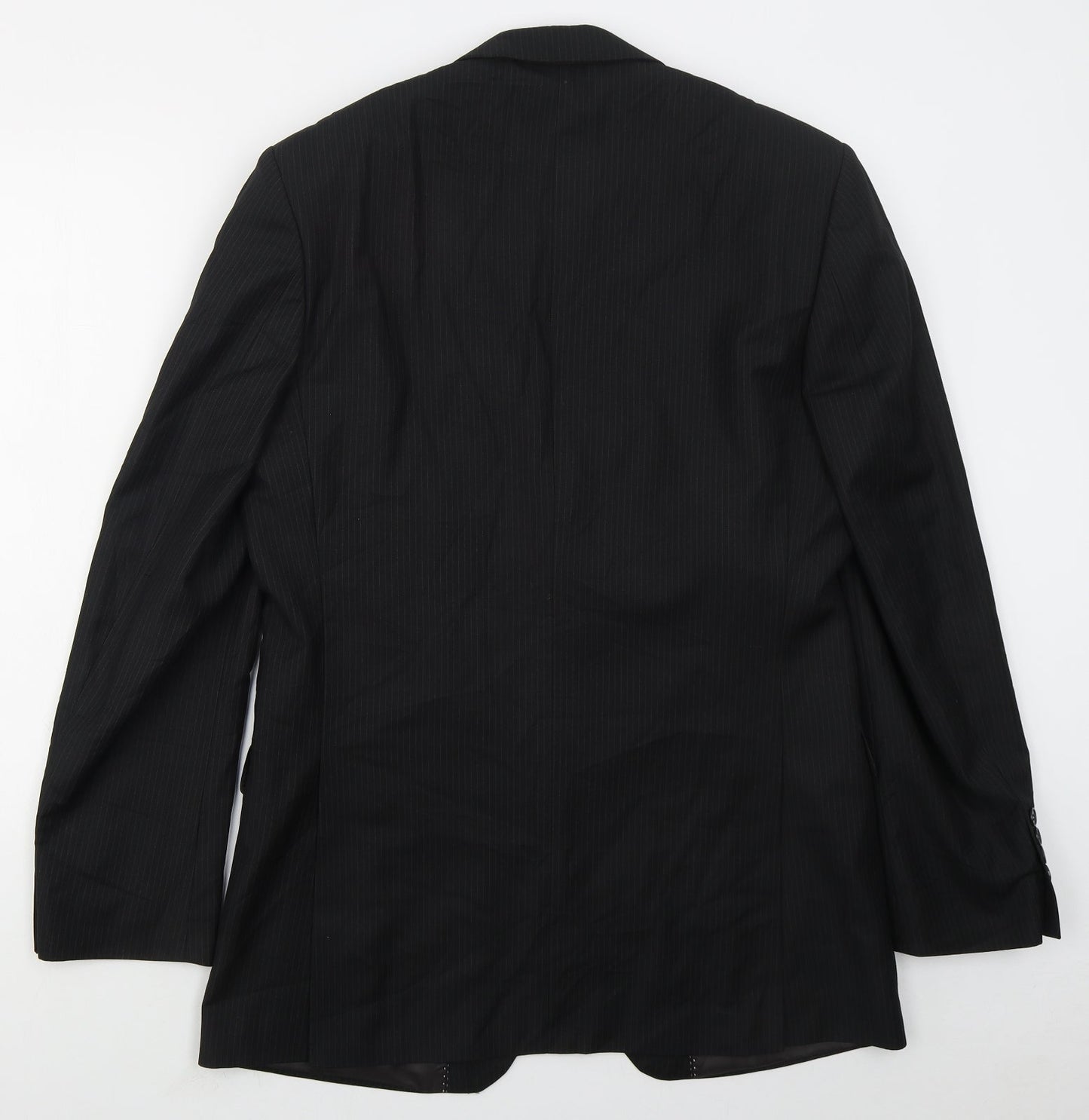 New Look Mens Black Striped Polyester Jacket Suit Jacket Size 40