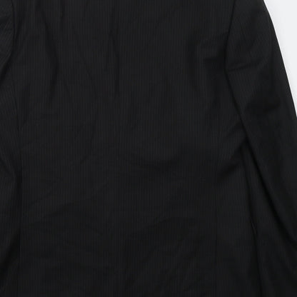 New Look Mens Black Striped Polyester Jacket Suit Jacket Size 40