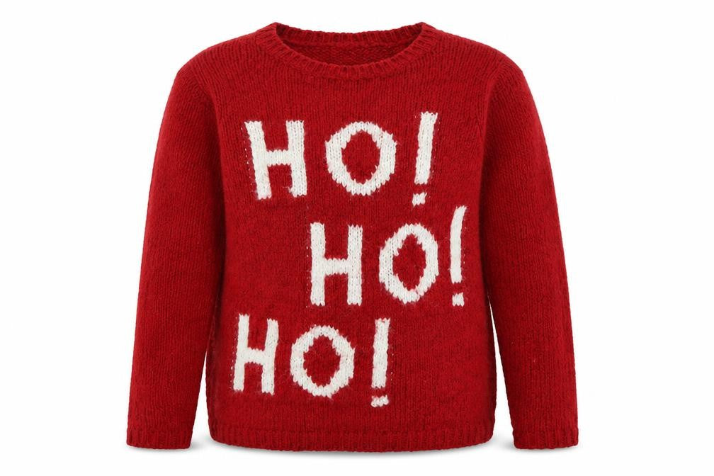 NEXT Womens Red Crew Neck  Acrylic Pullover Jumper Size 10   - Ho Ho Ho