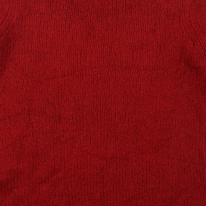 Next Womens Red Crew Neck  Acrylic Pullover Jumper Size 10   - Ho Ho Ho