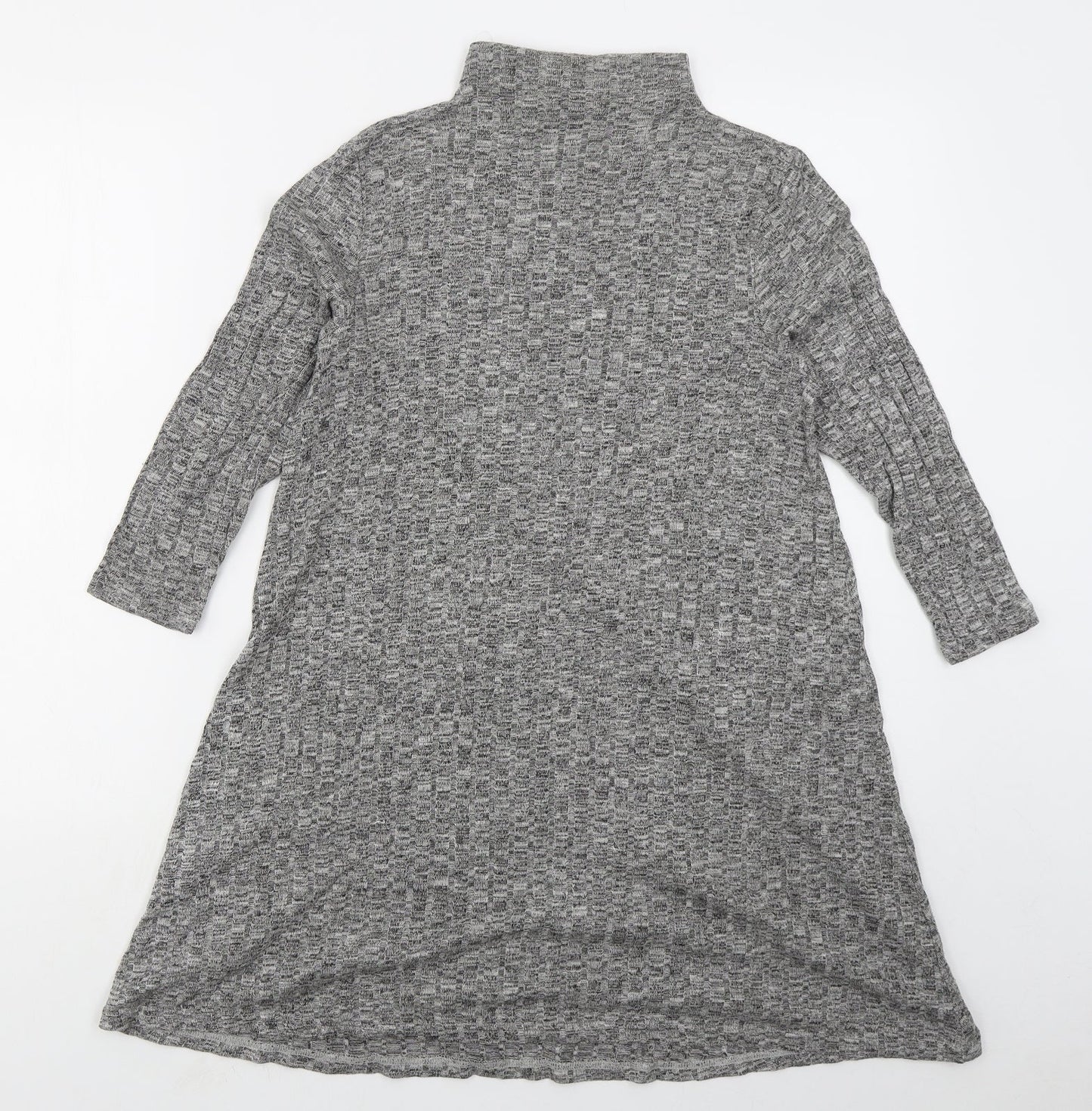 VERO MODA Womens Grey  Viscose Jumper Dress  Size S  Mock Neck Pullover