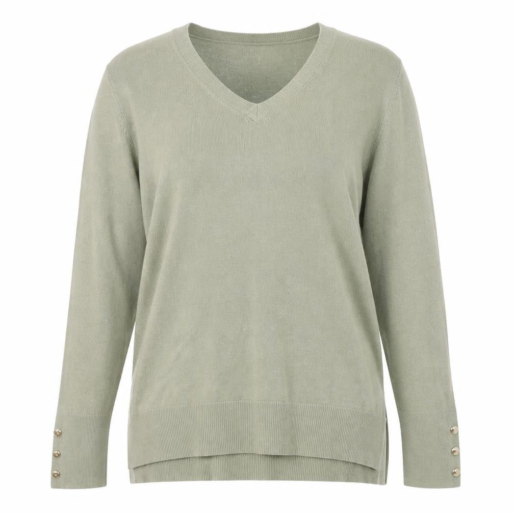 Primark Womens Green V-Neck  Acrylic Pullover Jumper Size 12
