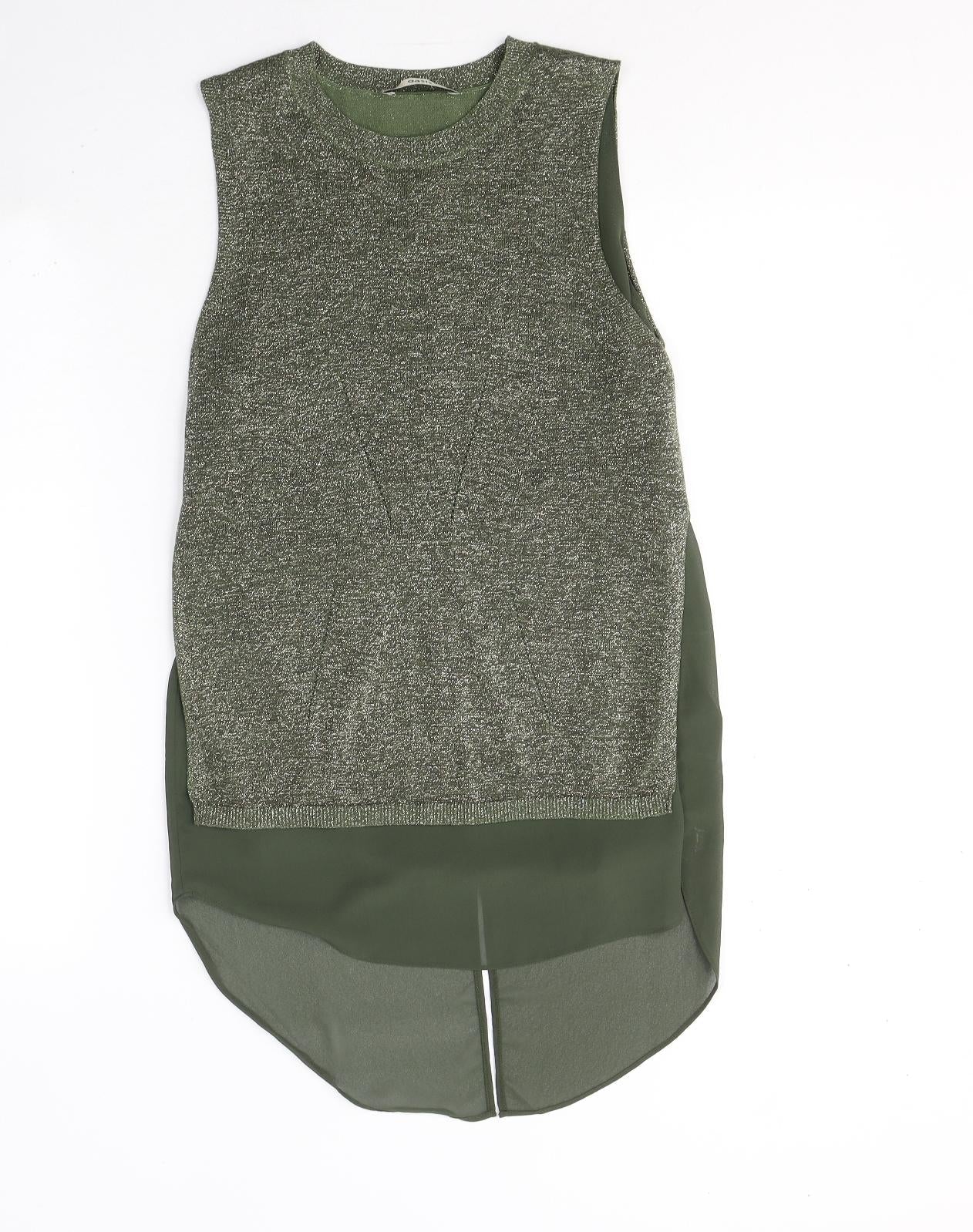 Oasis Womens Green  Viscose Tunic Blouse Size XS Round Neck