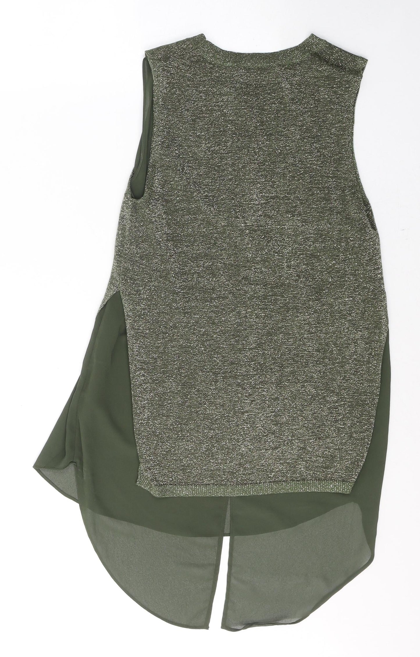 Oasis Womens Green  Viscose Tunic Blouse Size XS Round Neck