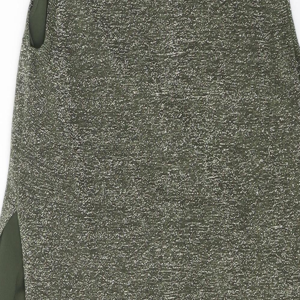 Oasis Womens Green  Viscose Tunic Blouse Size XS Round Neck