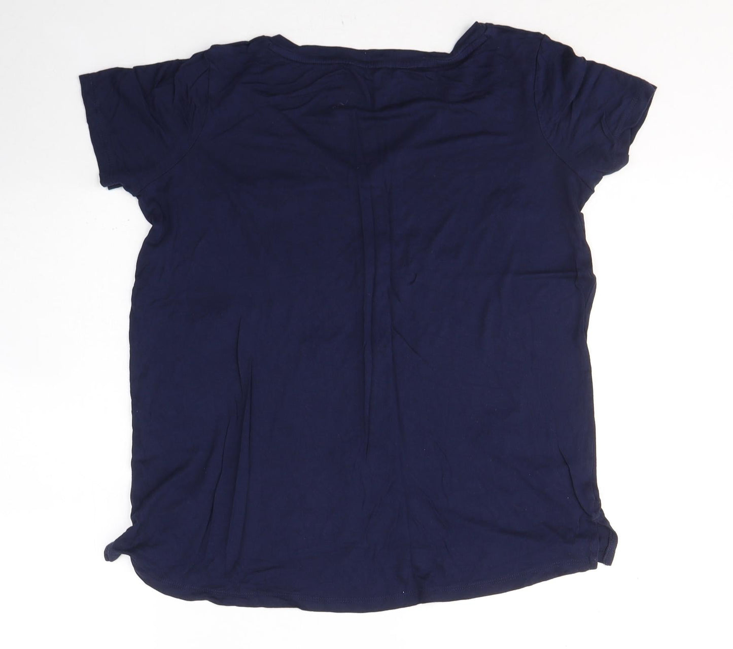 NEXT Womens Blue  Viscose Basic T-Shirt Size 6 Round Neck - Stars