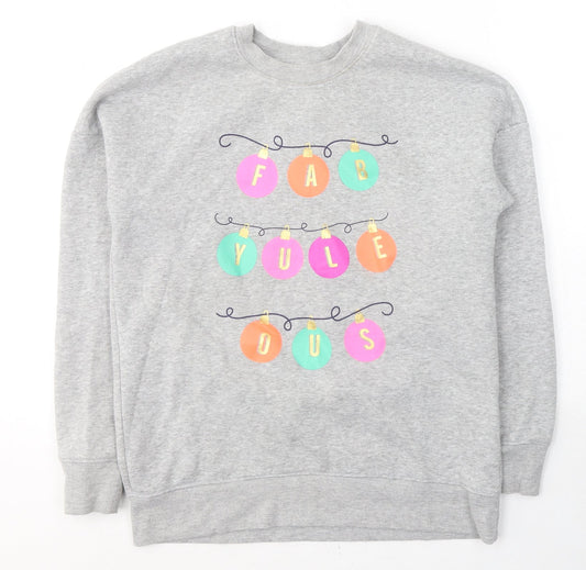 Papaya Womens Grey  Polyester Pullover Sweatshirt Size S  Pullover - Fabulous