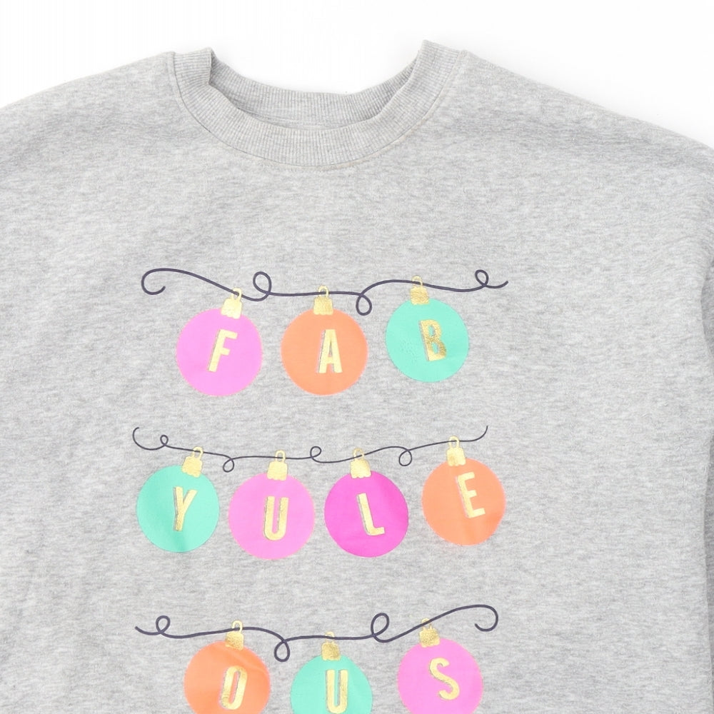 Papaya Womens Grey  Polyester Pullover Sweatshirt Size S  Pullover - Fabulous