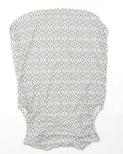 Dunnes Womens Green Geometric Polyester Basic Tank Size 8 V-Neck