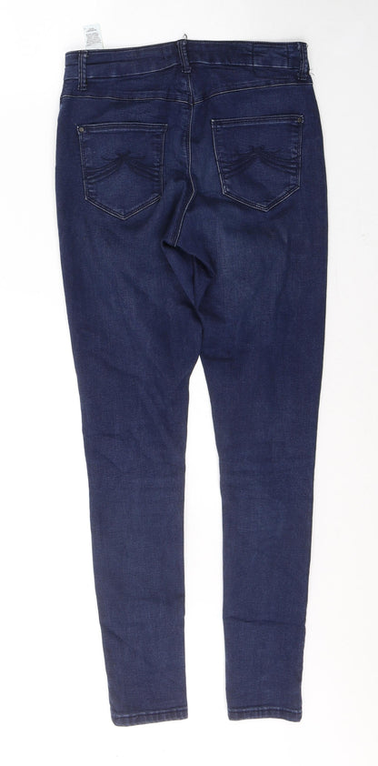 Marks & Spencer Womens Blue  Cotton Jegging Jeans Size 8 L29 in Regular Button