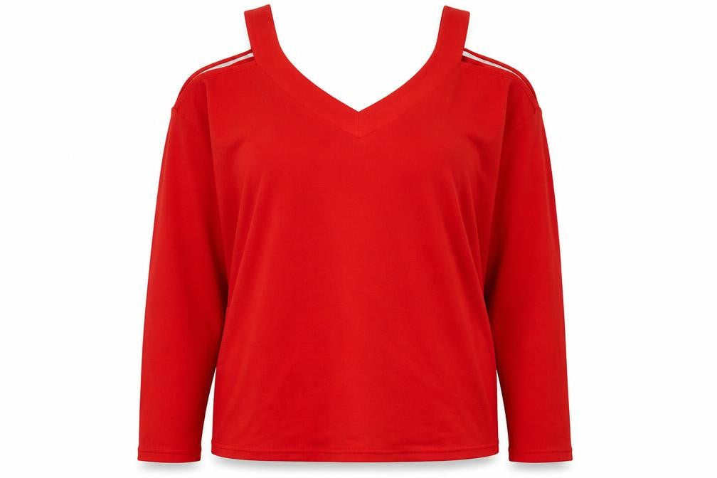 Primark Womens Red V-Neck  Polyester Pullover Jumper Size 10