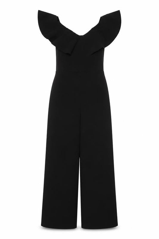 H&M Womens Black  Polyester Jumpsuit One-Piece Size 4 L24 in
