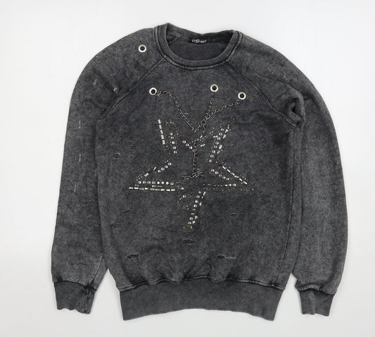 Sponder Womens Grey  Cotton Pullover Sweatshirt Size M