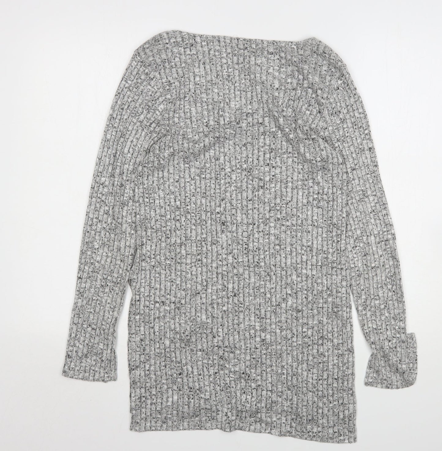H&M Womens Grey V-Neck  Viscose Pullover Jumper Size S