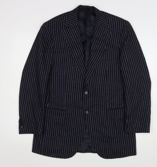 VIP Mens Grey Striped Wool Jacket Suit Jacket Size 42