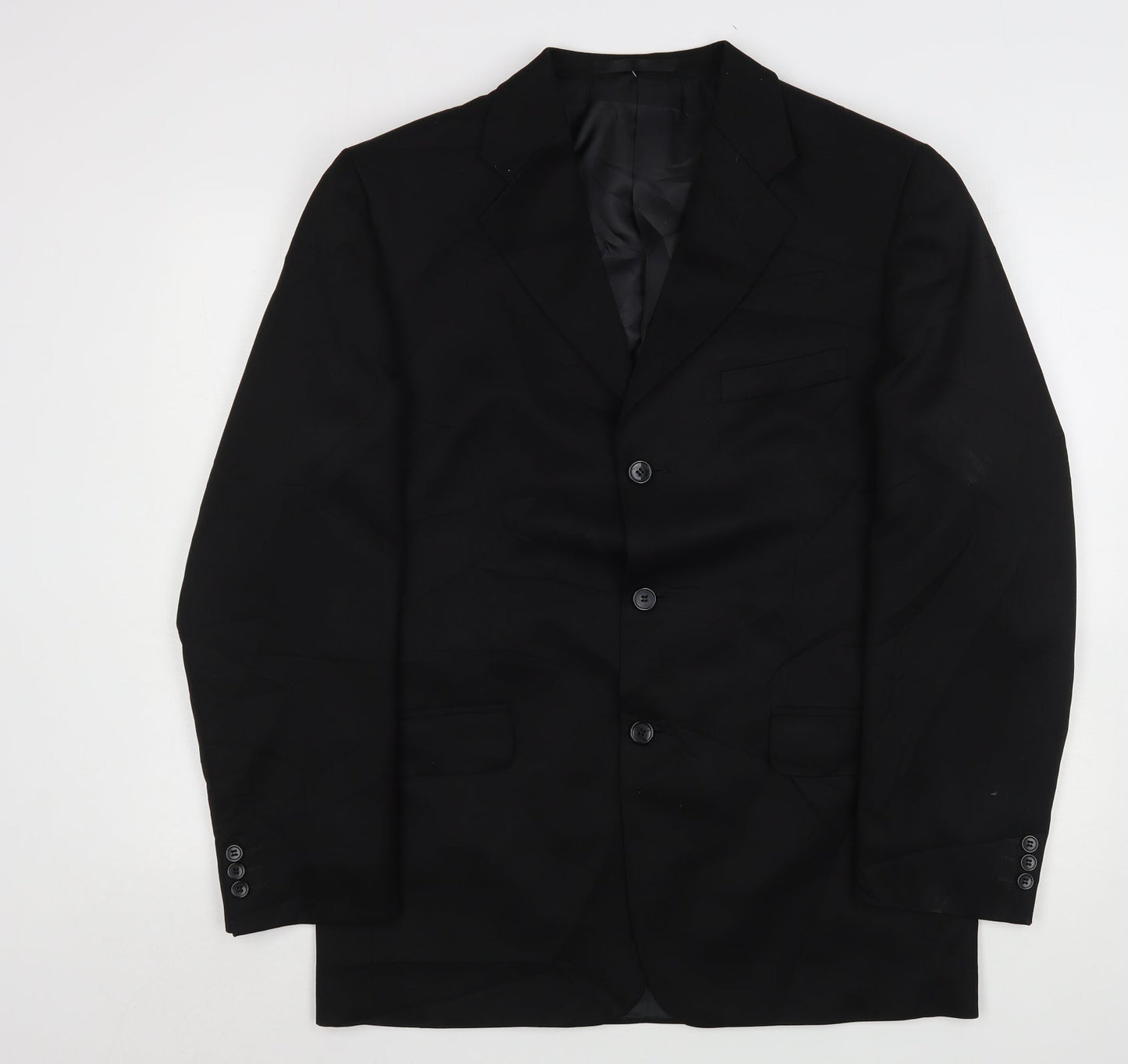 Zantos Mens Black  Polyester Jacket Suit Jacket Size 40