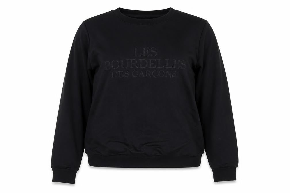 Les Bourdelles Des Carcons Womens Black Crew Neck  Polyester Pullover Jumper Size S