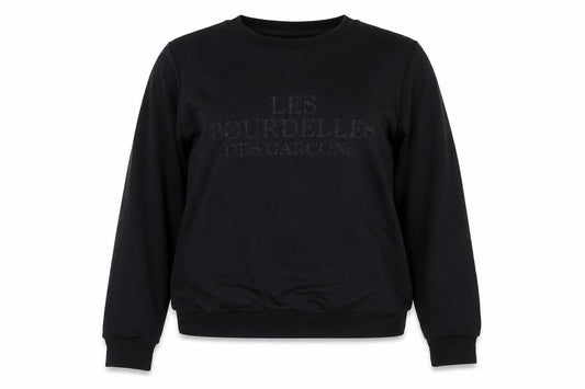 Les Bourdelles Des Carcons Womens Black Crew Neck  Polyester Pullover Jumper Size S