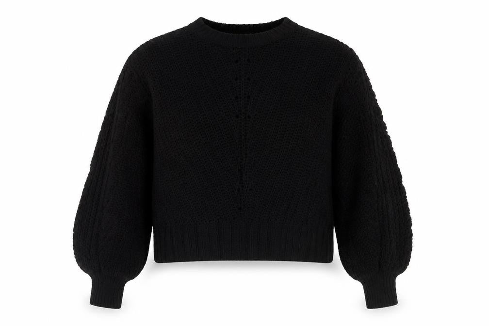 H&M Womens Black Round Neck  Polyester Pullover Jumper Size S
