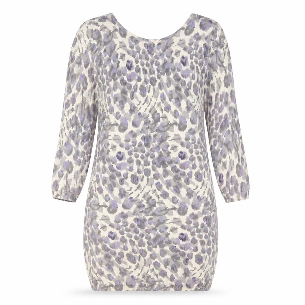River Island Womens Multicoloured Animal Print Cotton Bodycon  Size 8  Scoop Neck Pullover