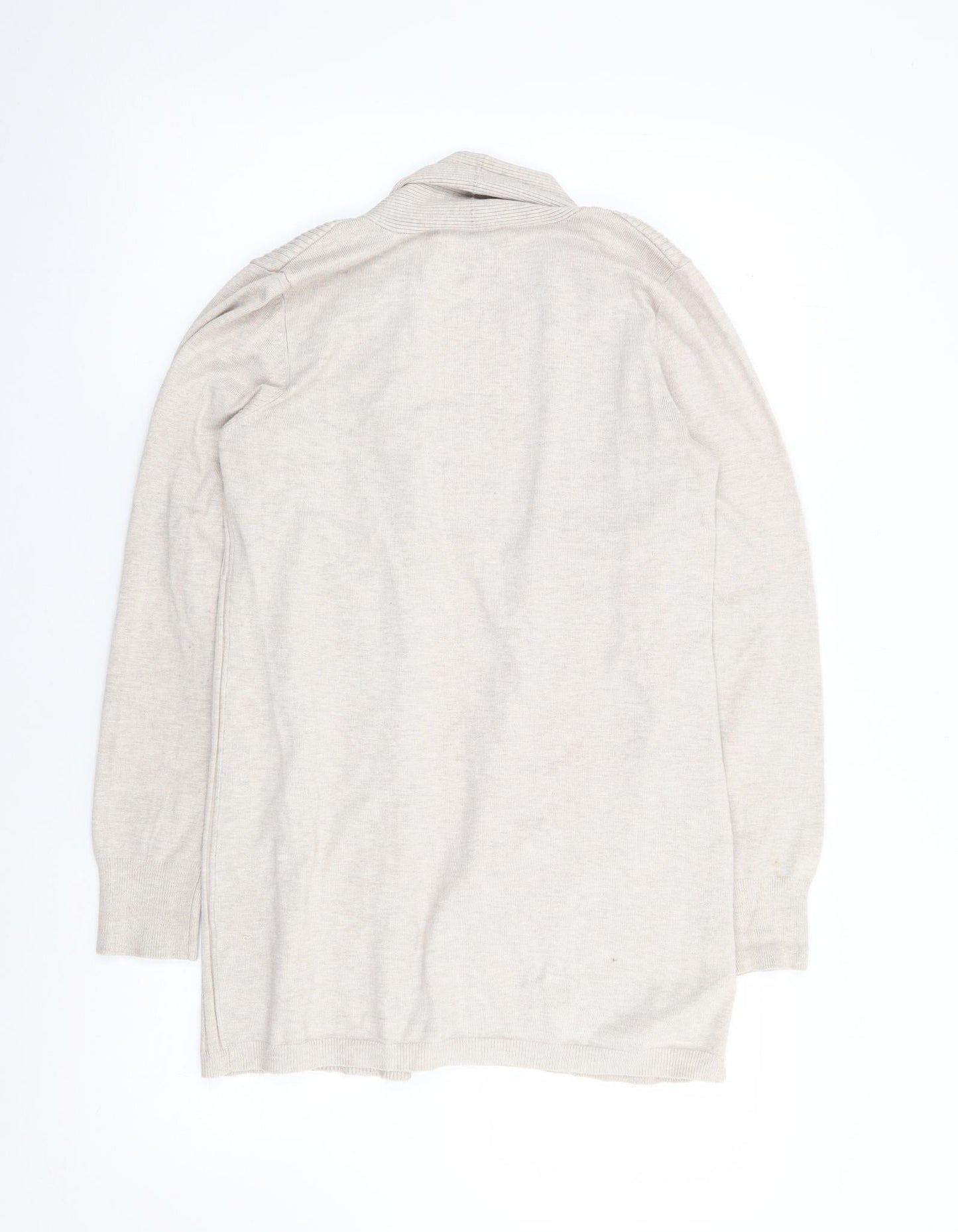 BHS Womens Beige V-Neck  Viscose Cardigan Jumper Size 12