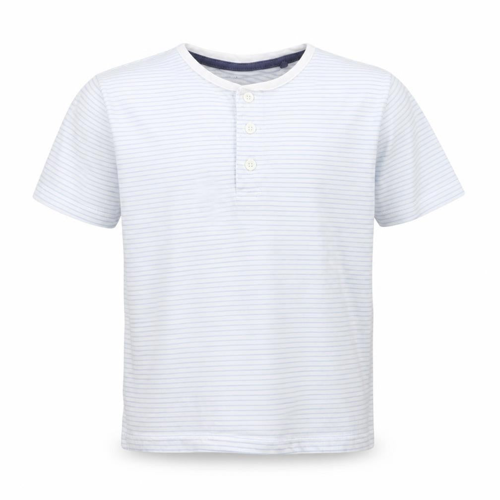 TU Boys Blue Striped Cotton Basic T-Shirt Size 8 Years Round Neck