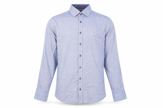CASAMODA Mens Blue  Cotton  Button-Up Size L Collared