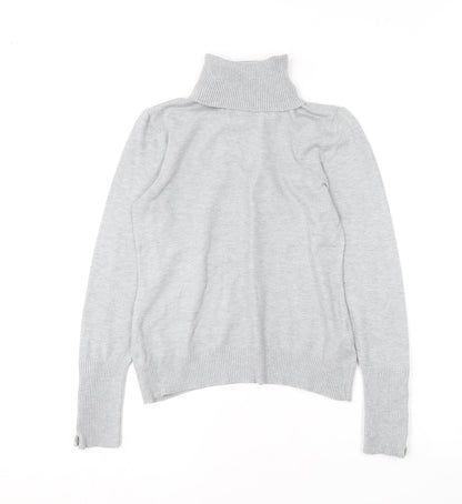 Savida Womens Grey Roll Neck  Viscose Pullover Jumper Size S