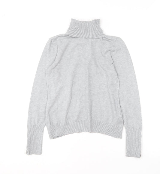 Savida Womens Grey Roll Neck  Viscose Pullover Jumper Size S