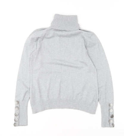 Savida Womens Grey Roll Neck  Viscose Pullover Jumper Size S