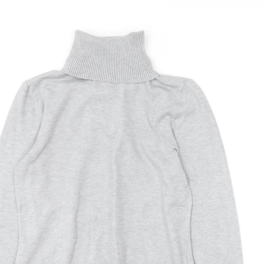 Savida Womens Grey Roll Neck  Viscose Pullover Jumper Size S