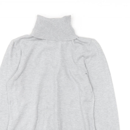 Savida Womens Grey Roll Neck  Viscose Pullover Jumper Size S